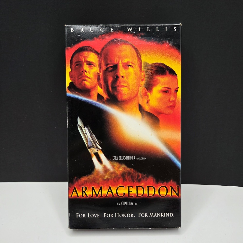 Armageddon VHS Movie 1998 Bruce Willis Ben Affleck Sci-Fi Action Vintage Tape